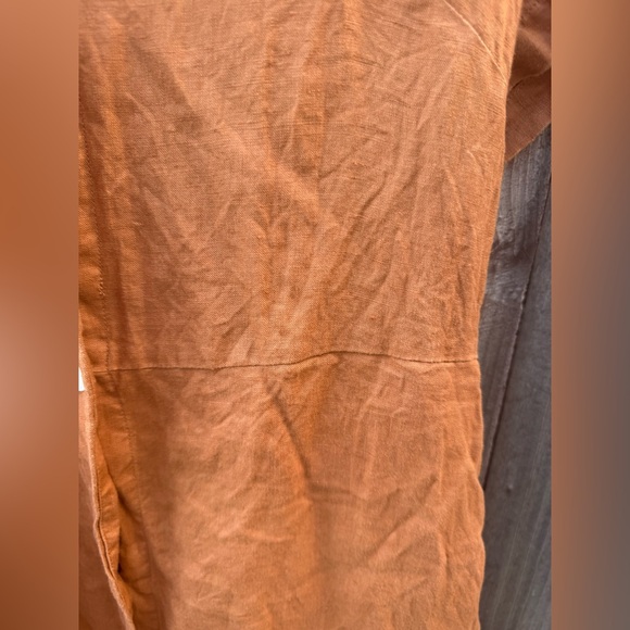 Quince Terracotta Linen button down Dress - Picture 7 of 16